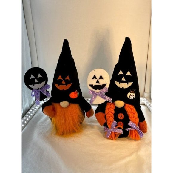 2pcs Halloween Plush Window Sitters Greeters Gnomes - Picture 2 of 6